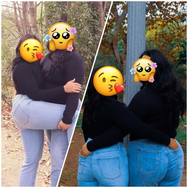 කෙල්ලො දෙන්නෙක් එකම මිලට  Big ass girl and slim girl