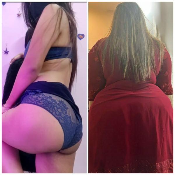 කෙල්ලො දෙන්නෙක් එකම මිලට  Big ass girl and slim girl